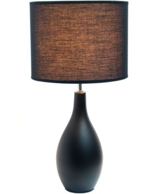 Essentix 18.11" Traditional Standard Ceramic Dewdrop Table Desk Lamp with Matching Fabric Shade 