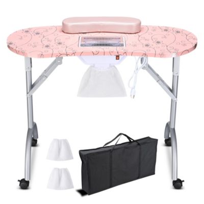 Portable Folding Manicure Nail Table Station Salon Desk Beauty Salon