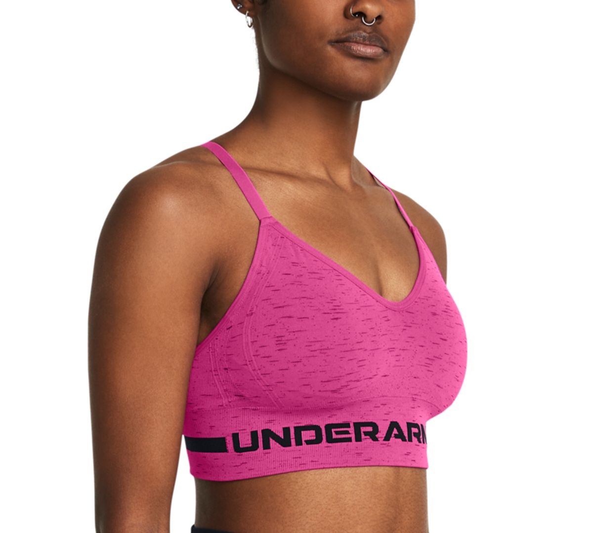 Women's Ua Seamless Cross-Back Low Impact Sports Bra - Astro Pink / / Black