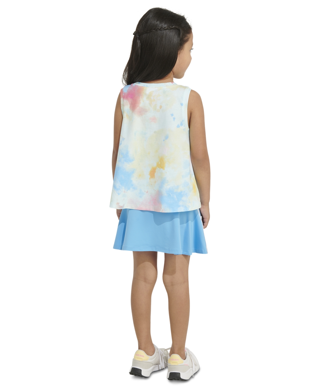 adidas Toddler & Little Girls Printed Logo Tank Top & 3-Stripe Skort, 2 Piece Set