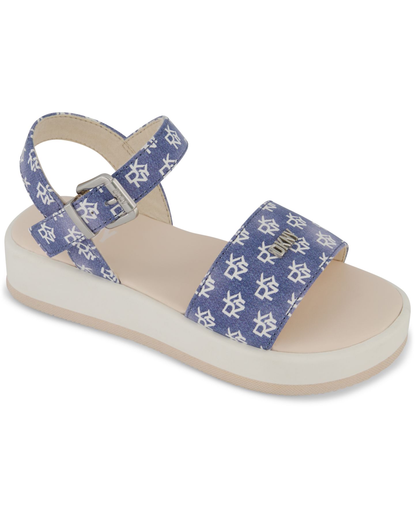 Сандалии DKNY Lottie Brea Logo Platform Sandals для девочек, цвет: Синий — фото 1