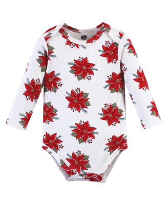 Cotton Long-Sleeve Bodysuits, Cinnamon Prints 3-Pack
