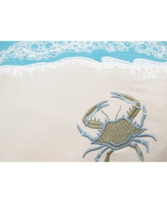 Crab with Waves Indoor Cotton Lumbar Accent Throw Pillow Decor
