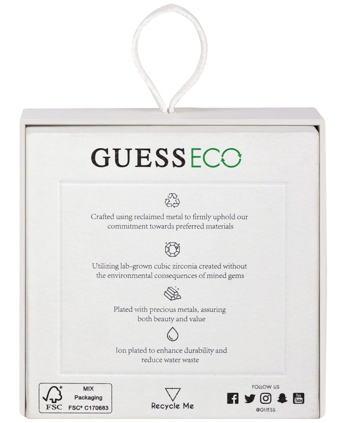 Guess 14kPlated & Cubic Zirconia Triangle Station Necklace, + extender - Gold