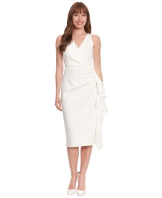 ivy + blu - Women's Ruched Ruffled Sheath Dress