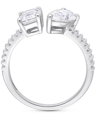 Moissanite Pear- & Emerald-Cut Cuff Ring (2-1/8 ct. t.w.) in Sterling Silver