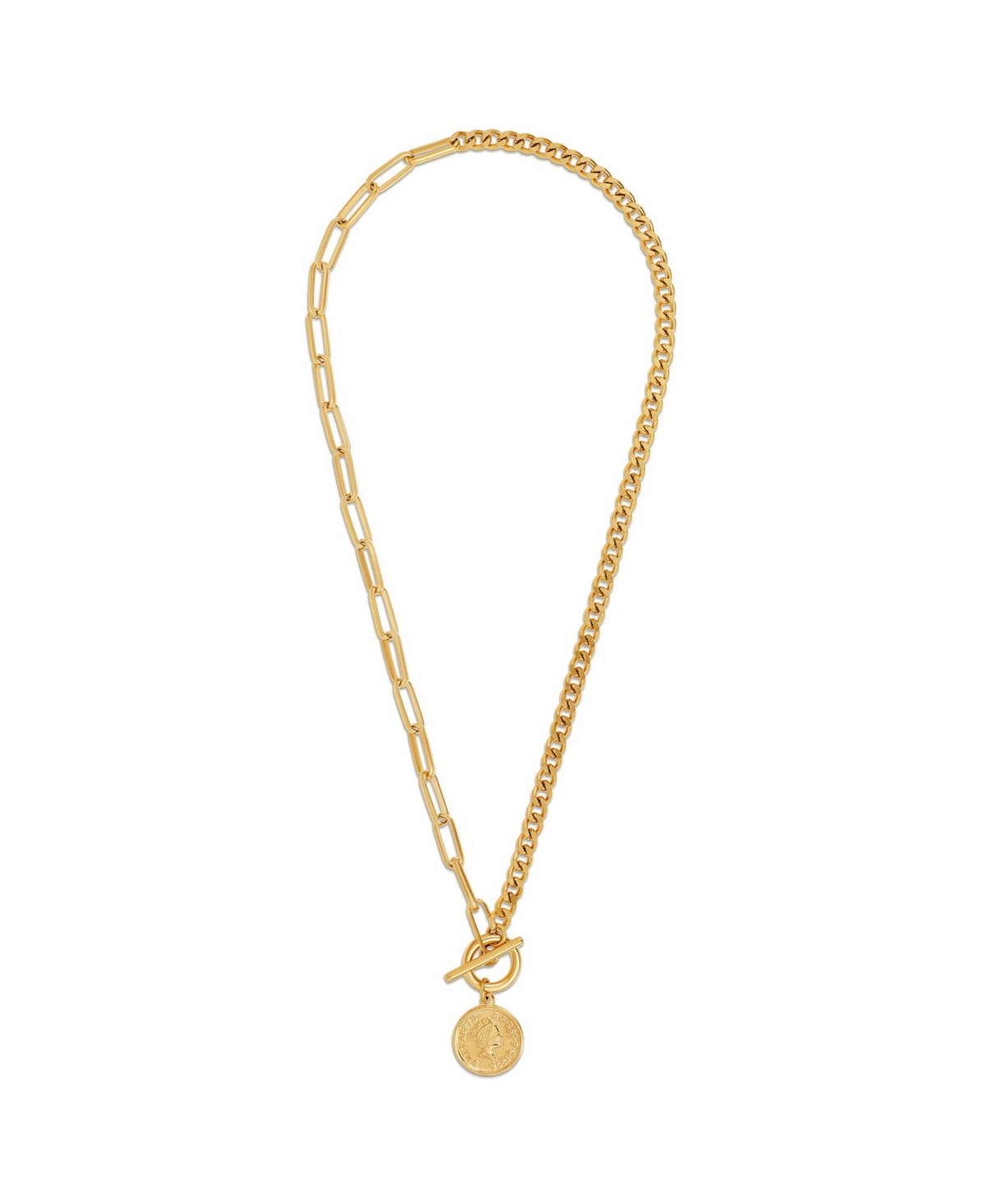 Stacie Toggle Chain Coin Necklace - Gold