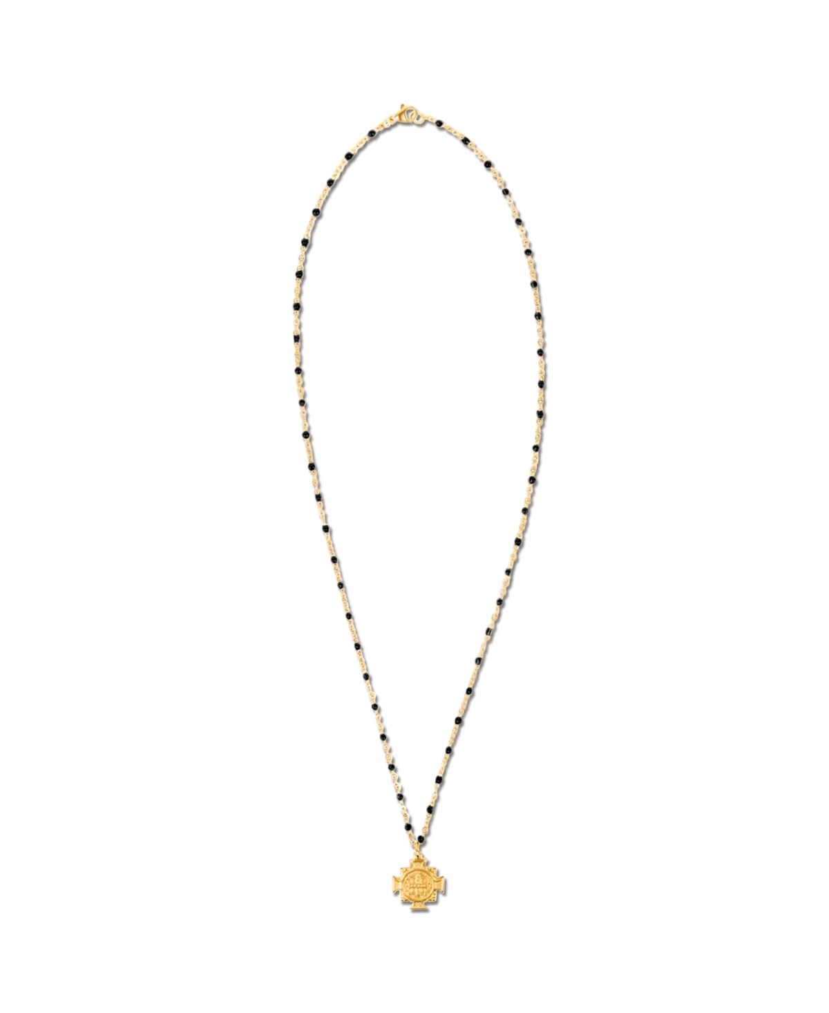 Zayla Cross Pendant Enamel Beaded Necklace - Gold