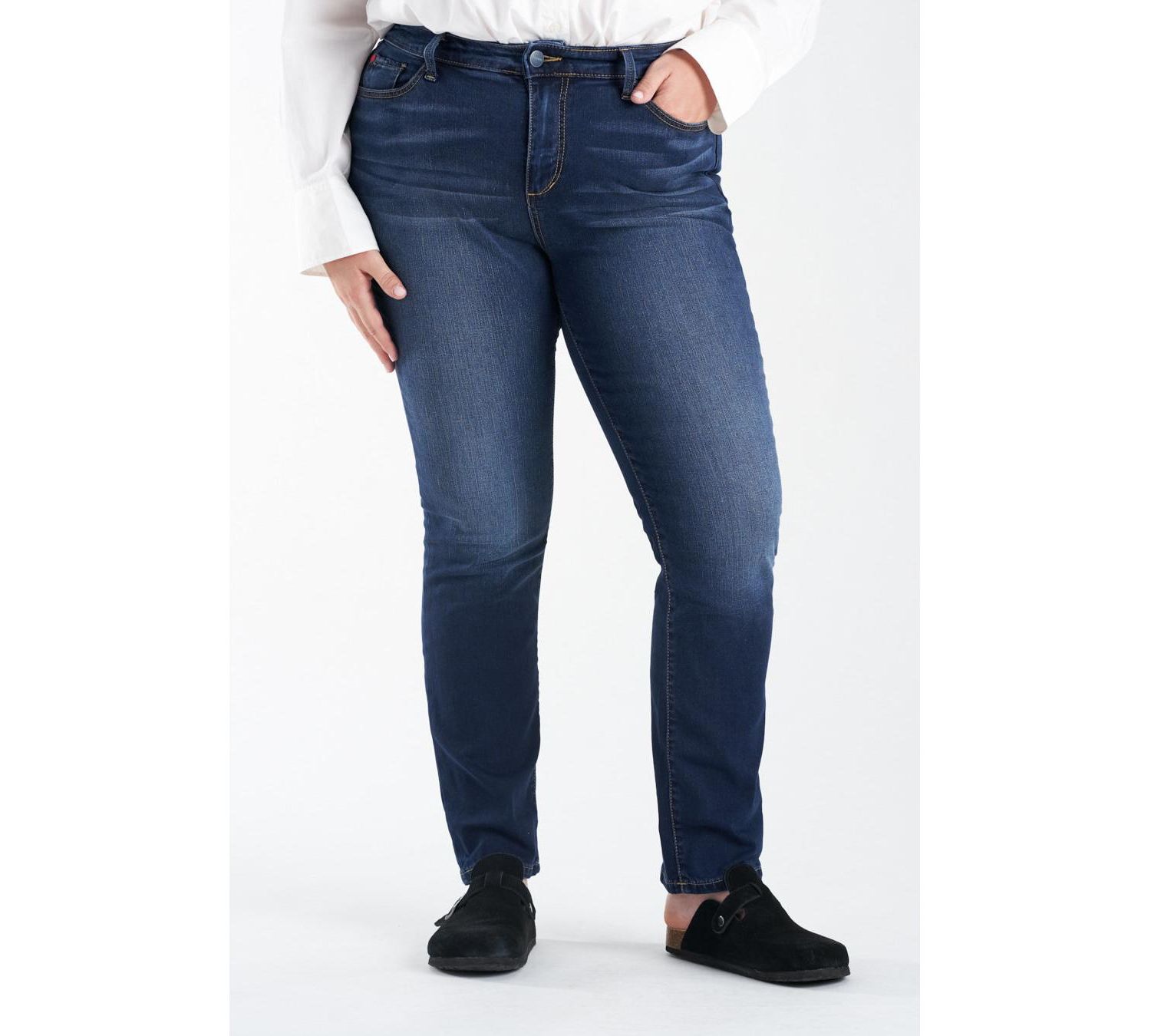 Plus Size High Rise Straight Jeans
