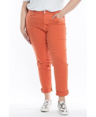 Slink Jeans Plus Size Color Boyfriend Pants - Macy's