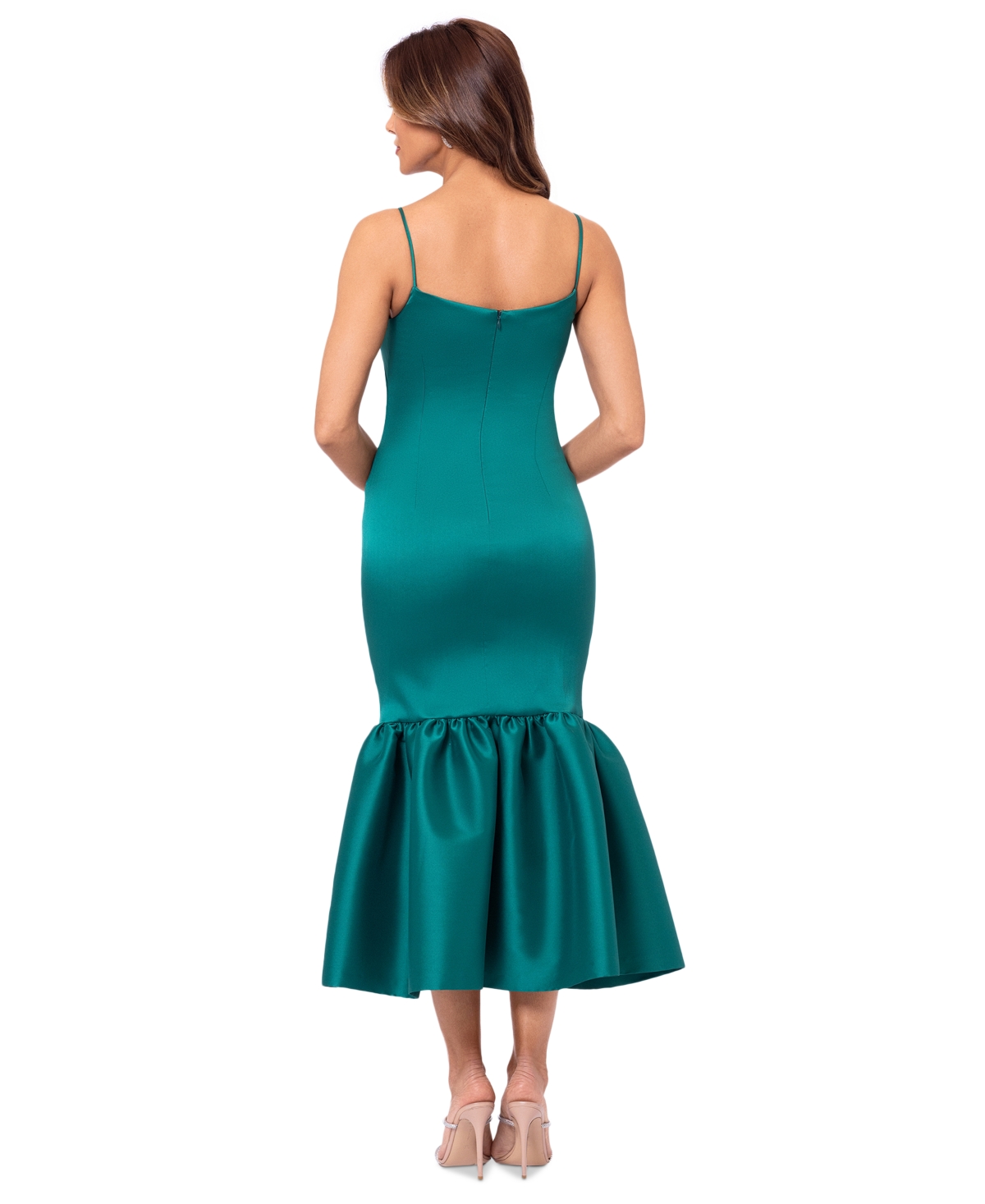 Shop Betsy & Adam Women's Flounce-hem Midi Dress In Green