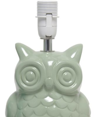 12.8" Tall Contemporary Ceramic Owl Bedside Table Desk Lamp with Matching Fabric Shade 