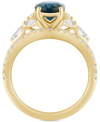 London Blue Topaz (2 ct. t.w.) & Diamond (7/8 ct. t.w.) Bridal Set in 14k Gold