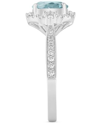 Aquamarine (1-1/8 ct. t.w.) & Diamond (1/2 ct. t.w.) Bridal Set in 14k White Gold