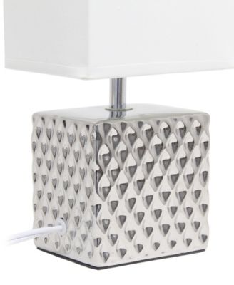 11.81" Tall Contemporary Petite Hammered Metallic Gold Square Bedside Table Desk Lamp with Rectangular Black Fabric Shade 