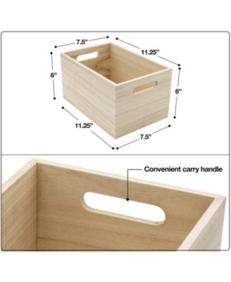 Natural Wood Bin 2 Pack