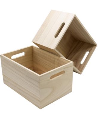 Natural Wood Bin 2 Pack