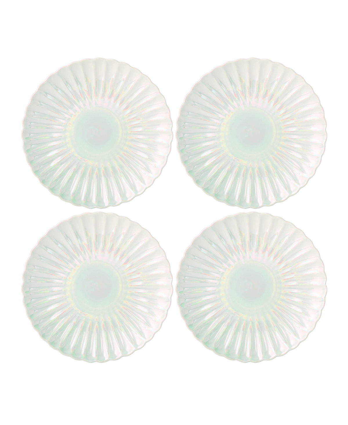 Pearl Scalloped Iridescent Appetizer Plates