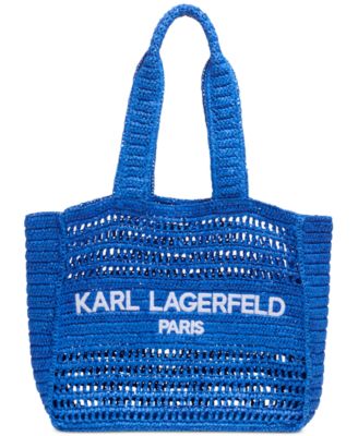 KARL LAGERFELD PARIS Antibes Woven Straw Large Tote - Macy's