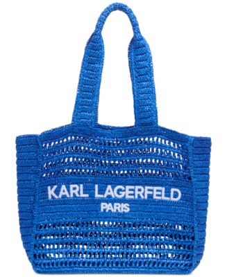 KARL LAGERFELD PARIS Antibes Woven Straw Large Tote - Macy's