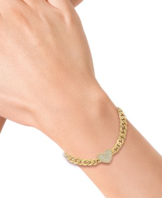 EFFY® Diamond Heart Pavé Curb Link Bracelet (1/3 ct. t.w.) in 14k Gold