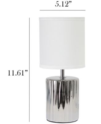 11.61" Tall Contemporary Ruffled Metallic Gold Capsule Bedside Table Desk Lamp with Black Drum Fabric Shade