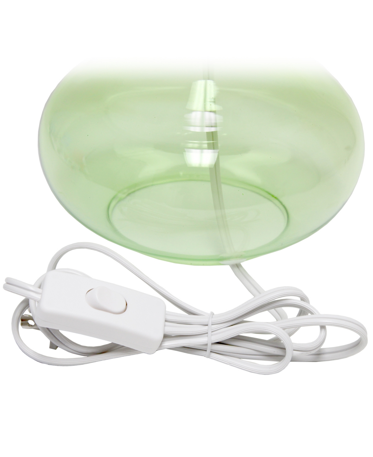 Shop Simple Designs Glass Raindrop Table Lamp With Fabric Shade, Green With White Shade In Multi