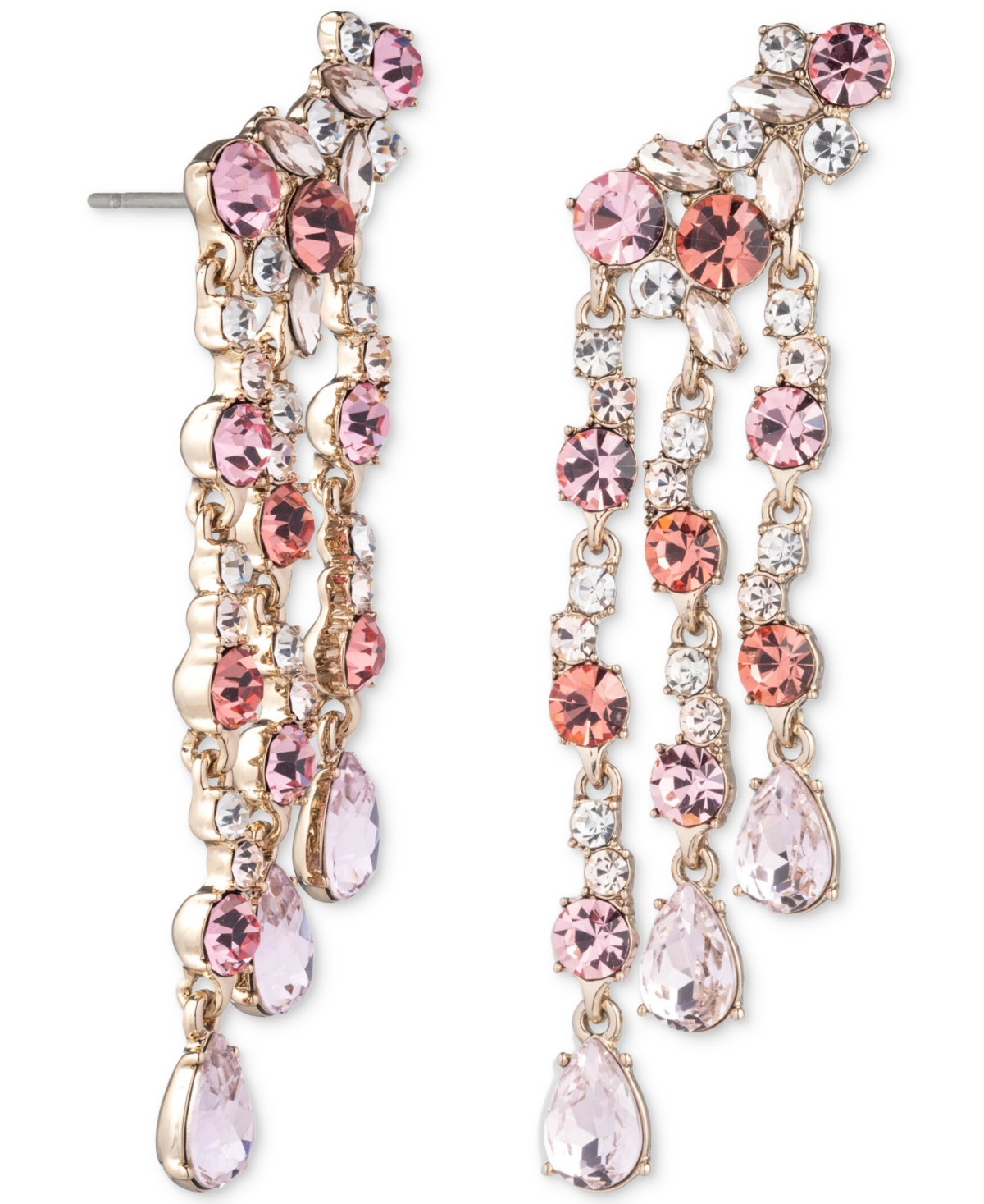 Givenchy Gold-tone Rose Crystal Drama Crawler Earrings