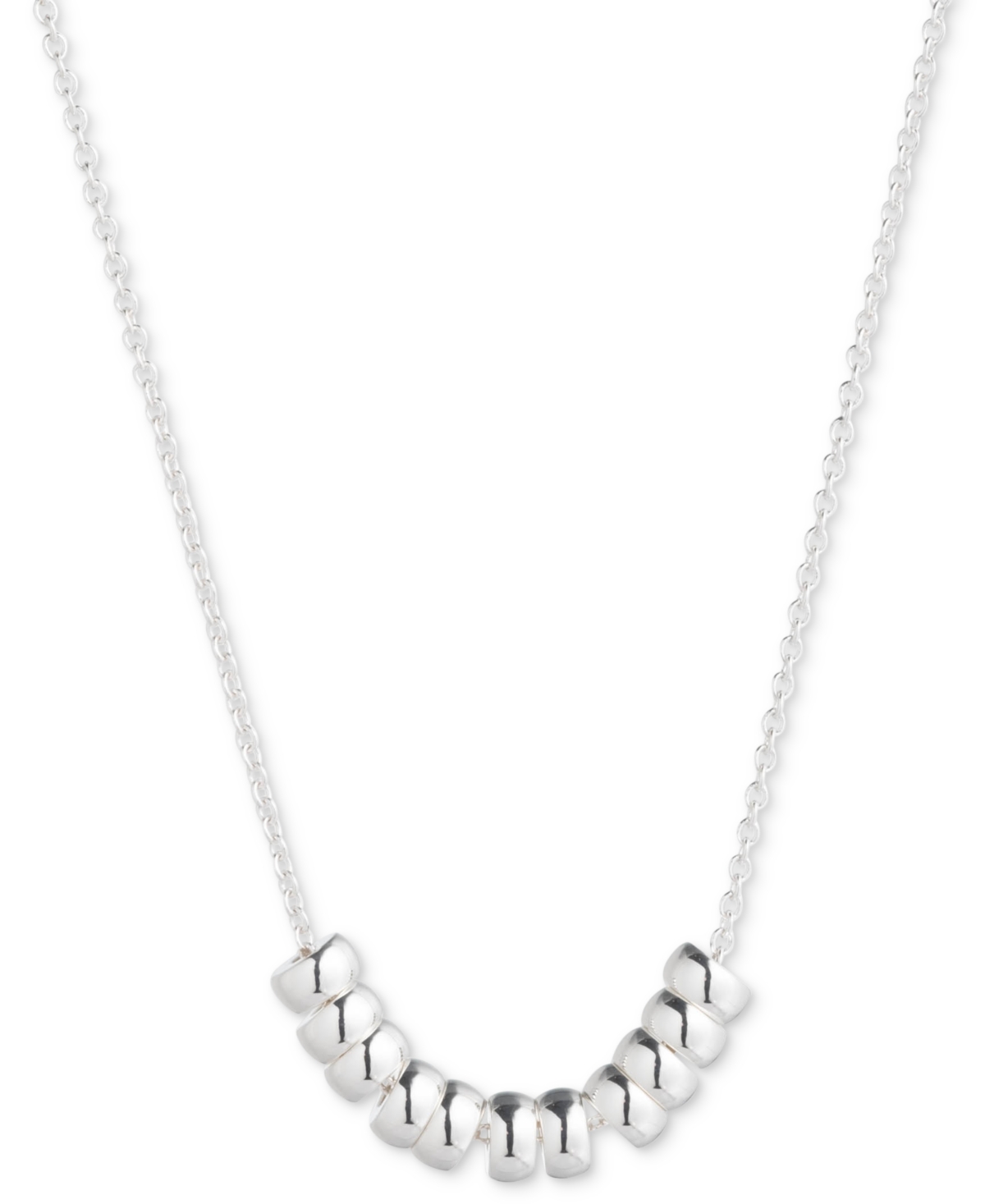 Shop Lauren Ralph Lauren Rondelle Bead Statement Necklace, 17" + 3" Extender In Silver