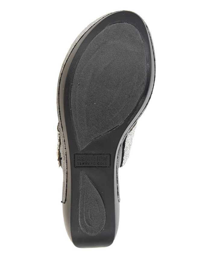 Kenneth Cole Reaction Womens Pepea Zip Wedge Sandals White Size 5 M
