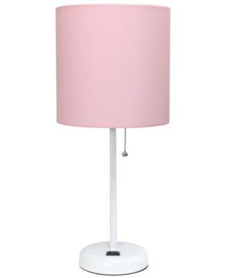 Oslo 19.5" Contemporary Bedside Standard Metal Table Desk Lamp with White Drum Fabric Shade 