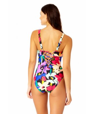 Women's Lace Up Compression One Piece Swimsuit