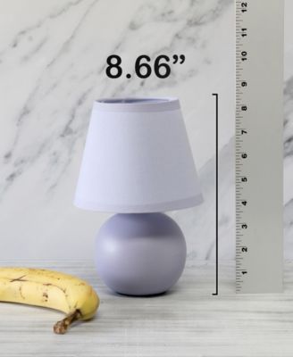 Nauru 8.66" Traditional Petite Ceramic Orb Bedside Table Desk Lamp Two Pack Set, Tapered Drum Fabric Shade 