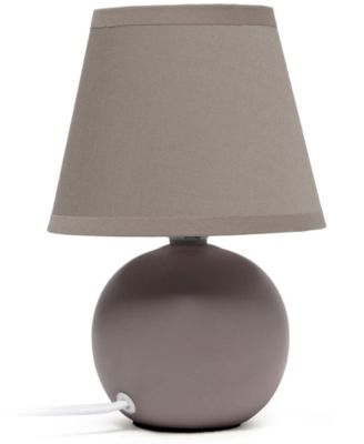 Nauru 8.66" Traditional Petite Ceramic Orb Bedside Table Desk Lamp Two Pack Set, Tapered Drum Fabric Shade 
