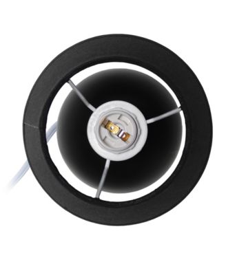 Nauru 8.66" Traditional Petite Ceramic Orb Bedside Table Desk Lamp Two Pack Set, Tapered Drum Fabric Shade 