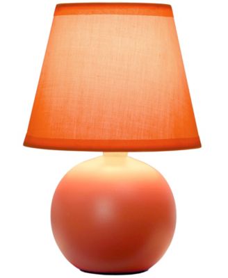 Nauru 8.66" Traditional Petite Ceramic Orb Bedside Table Desk Lamp with Tapered Drum Fabric Shade