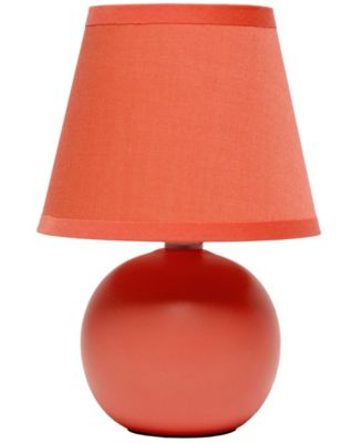 Nauru 8.66" Traditional Petite Ceramic Orb Bedside Table Desk Lamp with Tapered Drum Fabric Shade