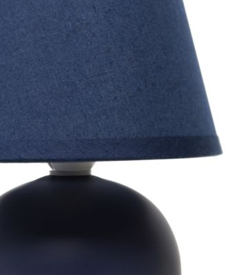 Nauru 8.66" Traditional Petite Ceramic Orb Bedside Table Desk Lamp with Tapered Drum Fabric Shade
