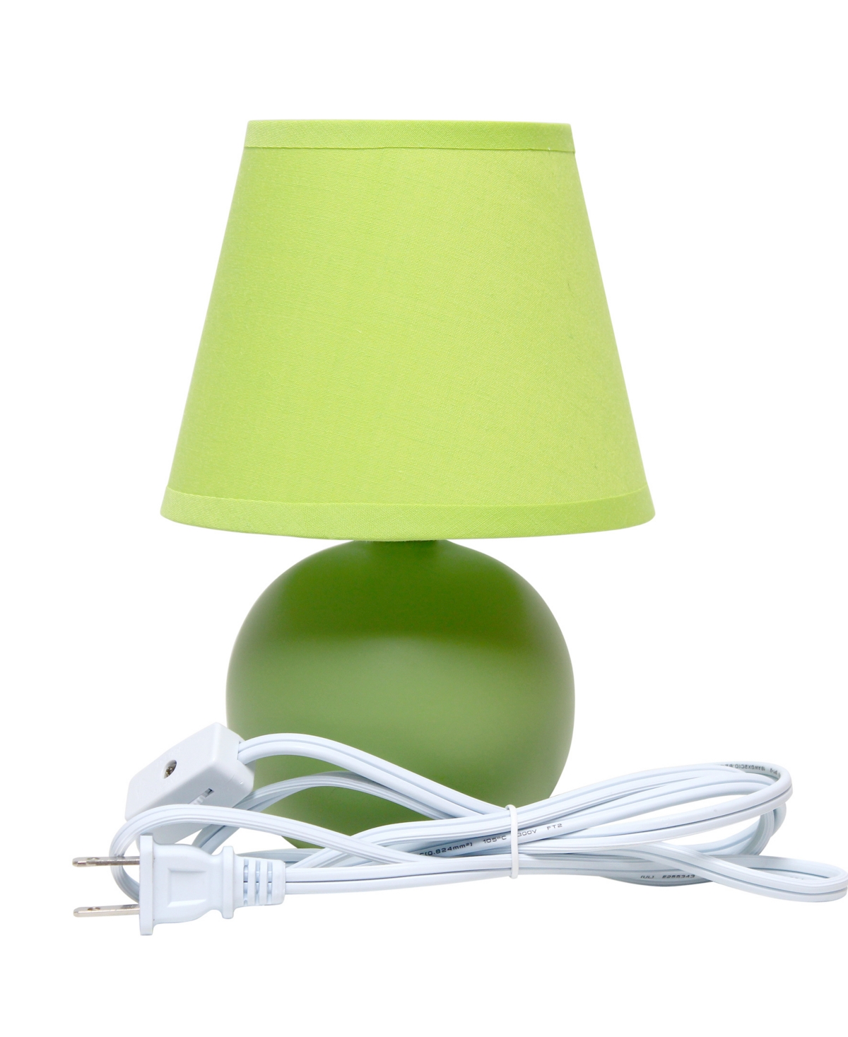 Shop Creekwood Home Nauru 8.66" Traditional Petite Ceramic Orb Bedside Table Desk Lamp With Tapered Drum Fabric Shade In Green