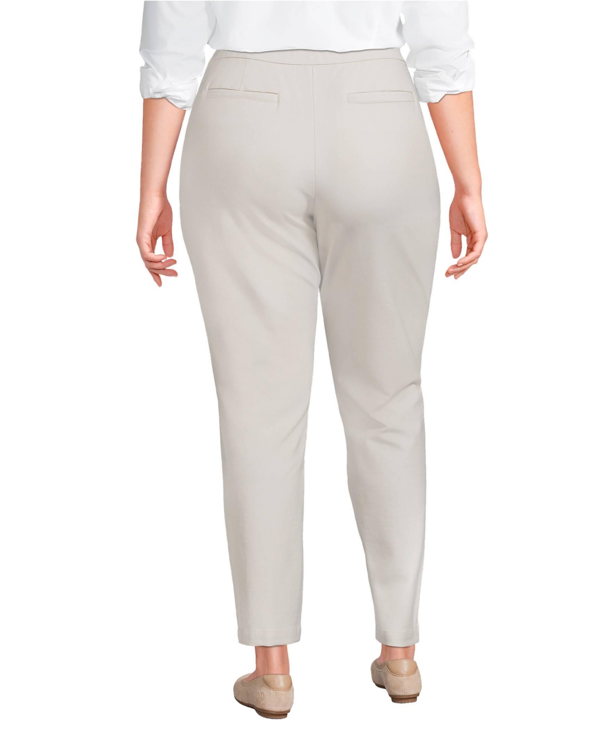 Lands' End Plus Size High Rise Bi Stretch Pintuck Pencil Ankle Pants