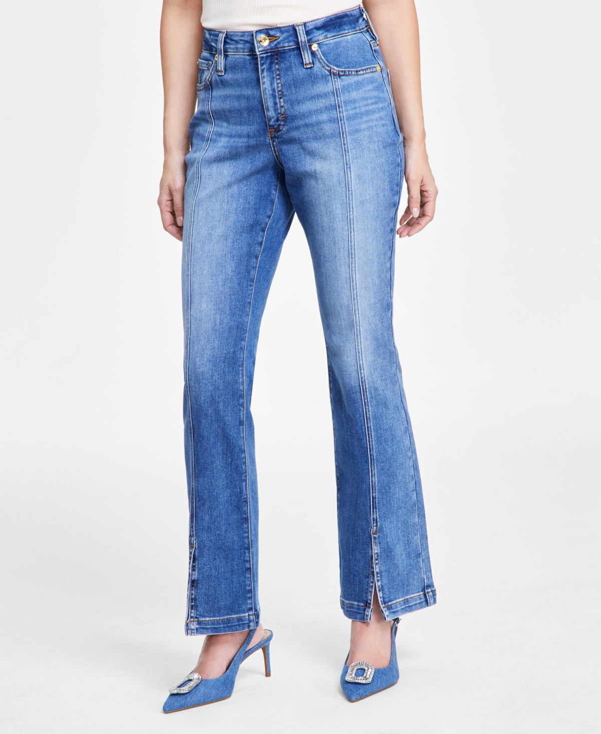 I.n.c. International Concepts Women's Seam-Front Slit-Hem Jeans, Created for Macy's