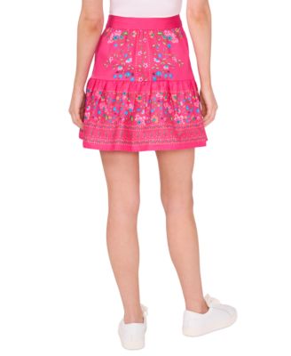 Women's A-Line Placed Print Ruffle Skirt