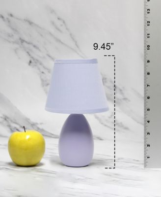 Nauru 9.45" Traditional Petite Ceramic Oblong Bedside Table Desk Lamp Two Pack Set, Tapered Drum Fabric Shade 