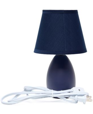 Nauru 9.45" Traditional Petite Ceramic Oblong Bedside Table Desk Lamp Two Pack Set, Tapered Drum Fabric Shade 