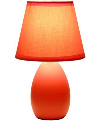 Nauru 9.45" Traditional Petite Ceramic Oblong Bedside Table Desk Lamp with Tapered Drum Fabric Shade 