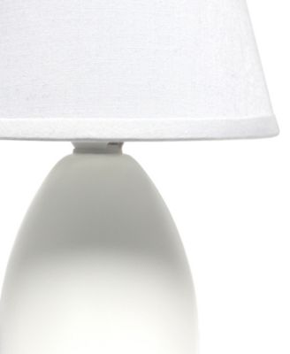Nauru 9.45" Traditional Petite Ceramic Oblong Bedside Table Desk Lamp with Tapered Drum Fabric Shade 
