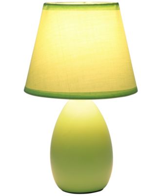 Nauru 9.45" Traditional Petite Ceramic Oblong Bedside Table Desk Lamp with Tapered Drum Fabric Shade 