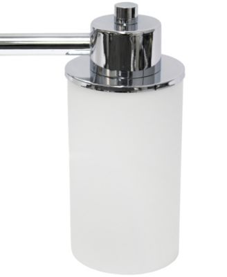 Essentix Contemporary Three Light Metal and Opaque White Glass Shade Vanity Uplight Downlight Wall Mounted Fixture 