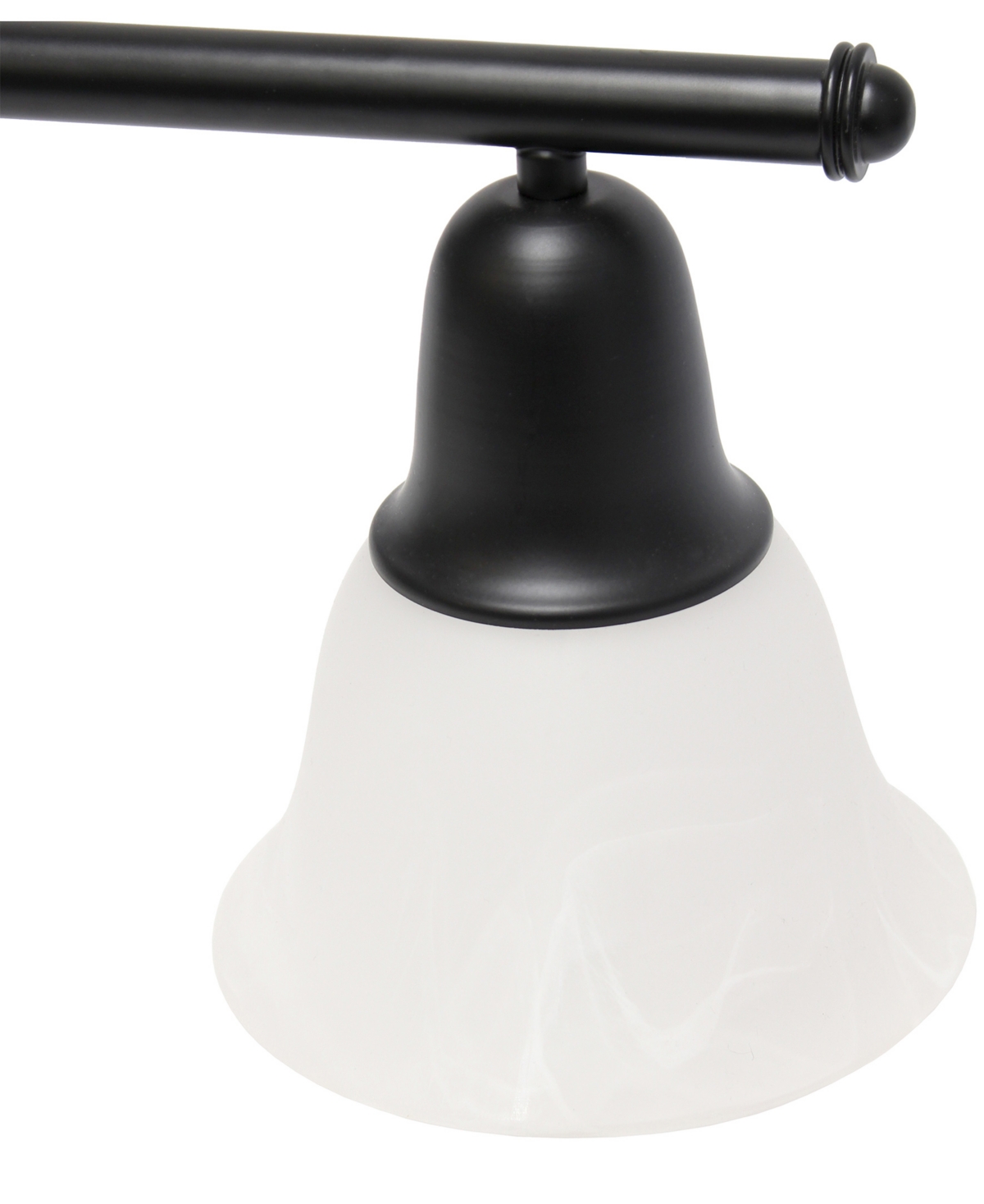 Lalia Home Essentix Contemporary Three Light Metal and Alabaster White Glass Shade Vanity Uplight Downlight Wall Mounted Fixture