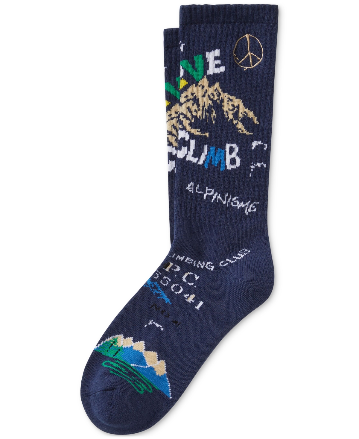 Shop Polo Ralph Lauren Men's Peace & Love Crew Socks In Navy